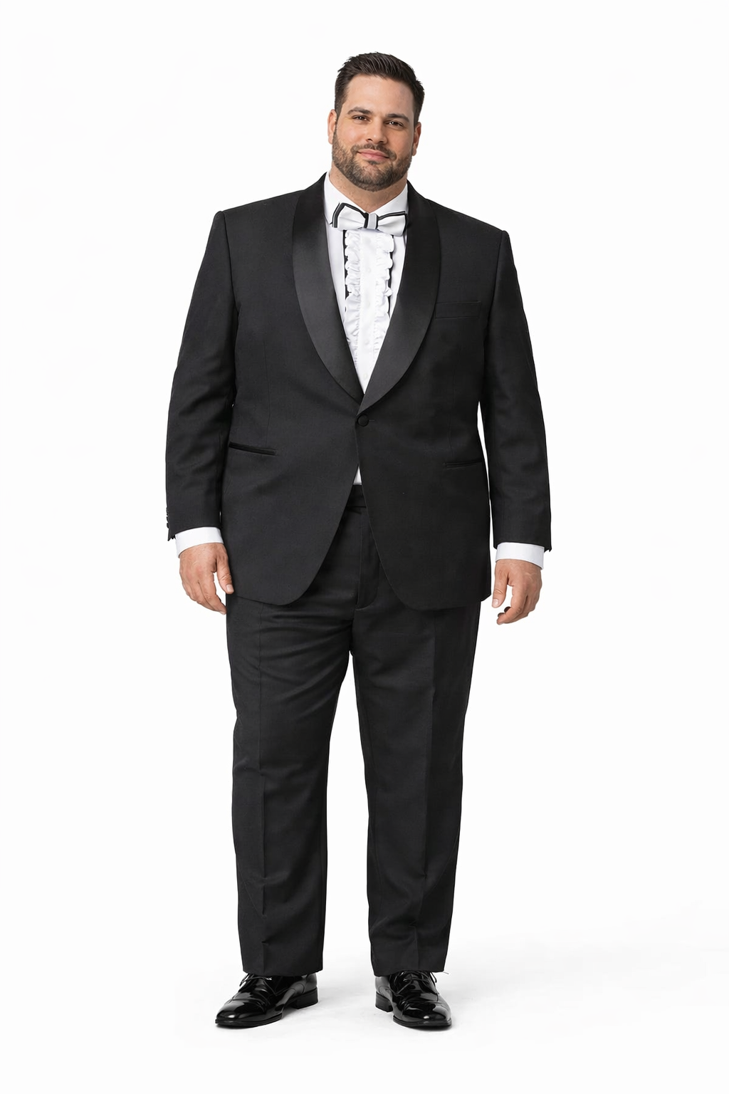 Mens Classic Microfiber Shawl Tuxedo in Black