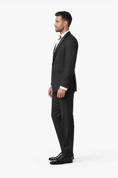 Mens Classic Microfiber Shawl Tuxedo in Black