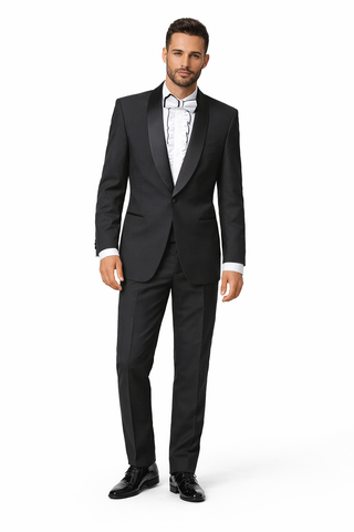 Mens Classic Microfiber Shawl Tuxedo in Black
