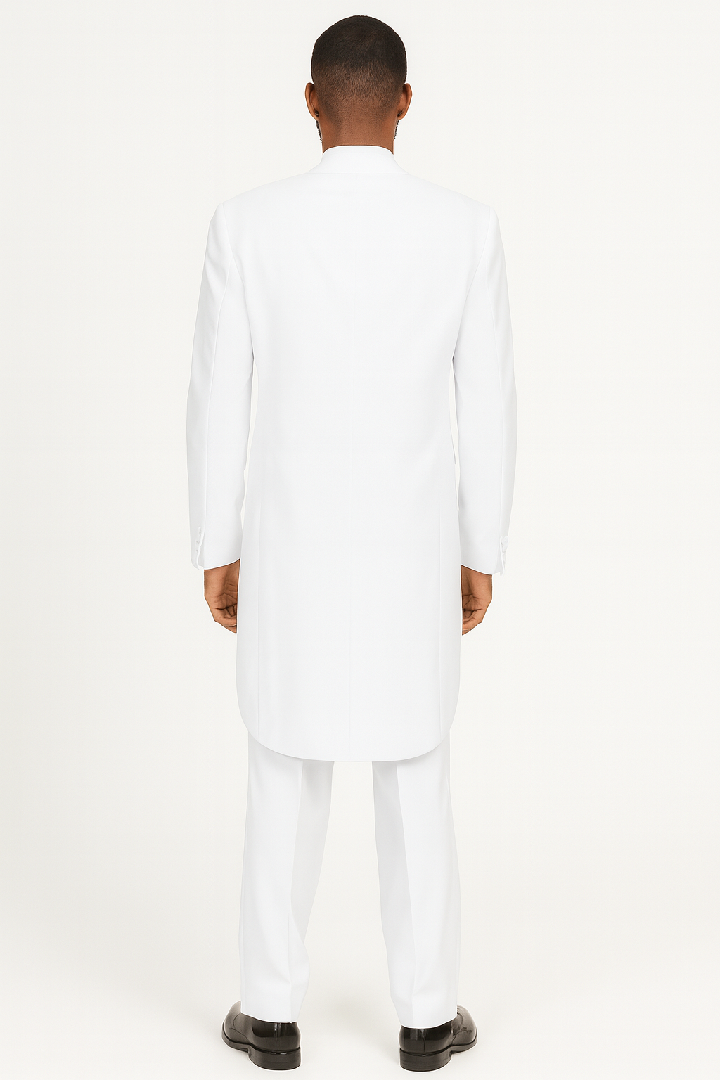 Mens Classic Microfiber Tail Tuxedo in White