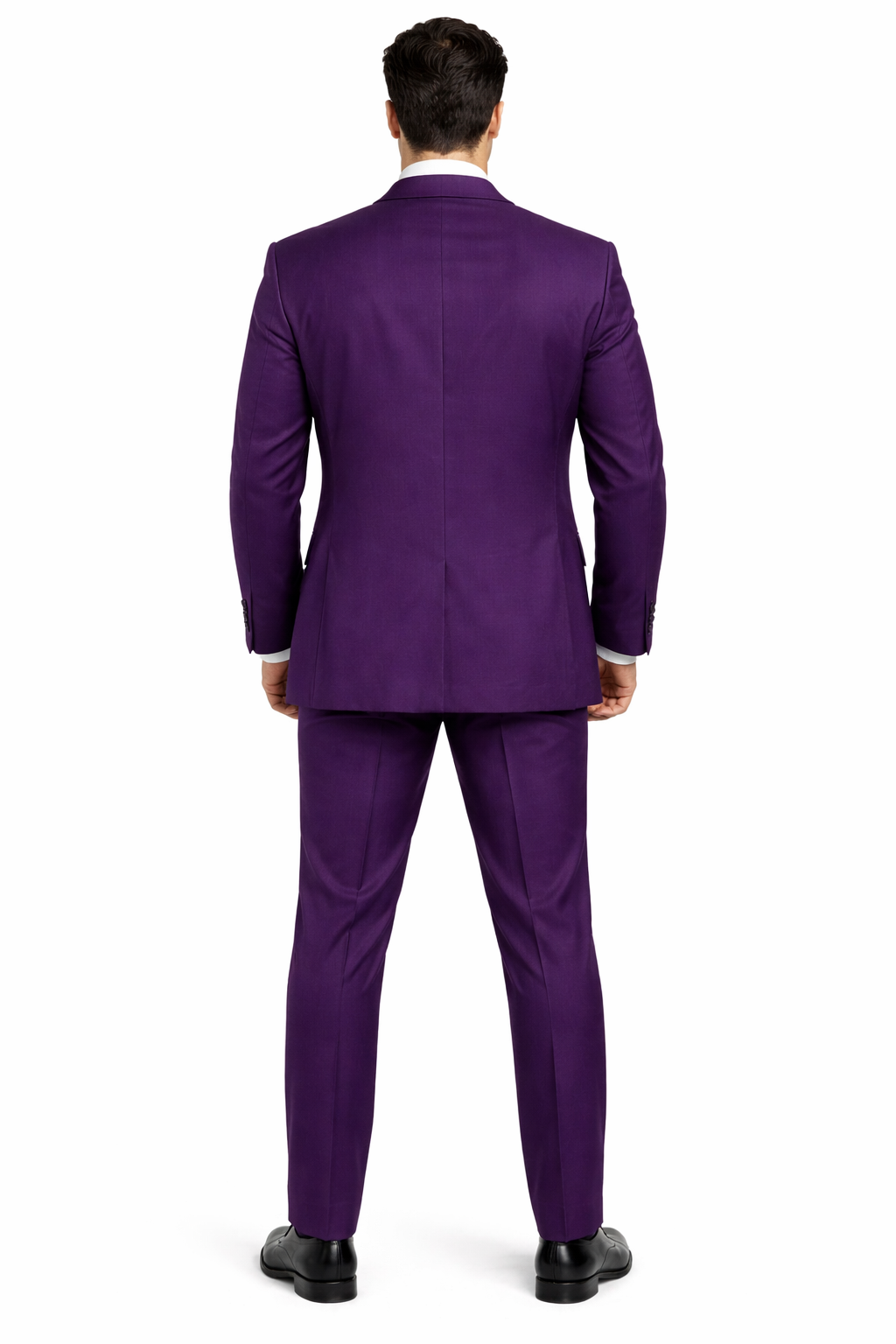 Mens Classic Three-Piece Purple Suit  Formal Slim Fit Tuxedo Set with Vest