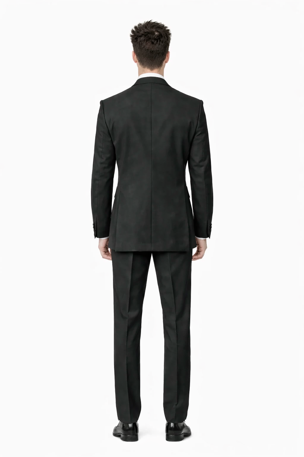 Mens Classic Wool Double Breasted Tuxedo in Black