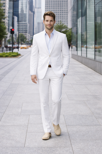 Mens Colin Farrell Miami Vice White Suit