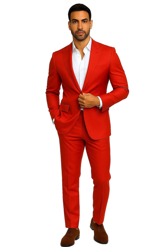 Mens Western Suit in Color Red