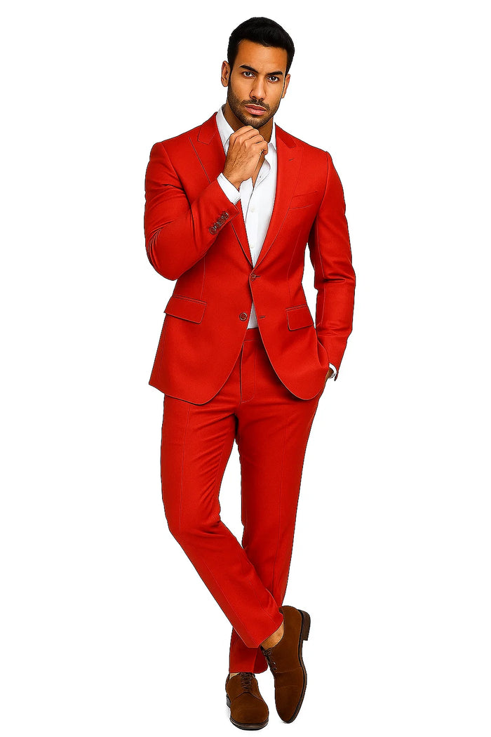 Mens Western Suit in Color Red