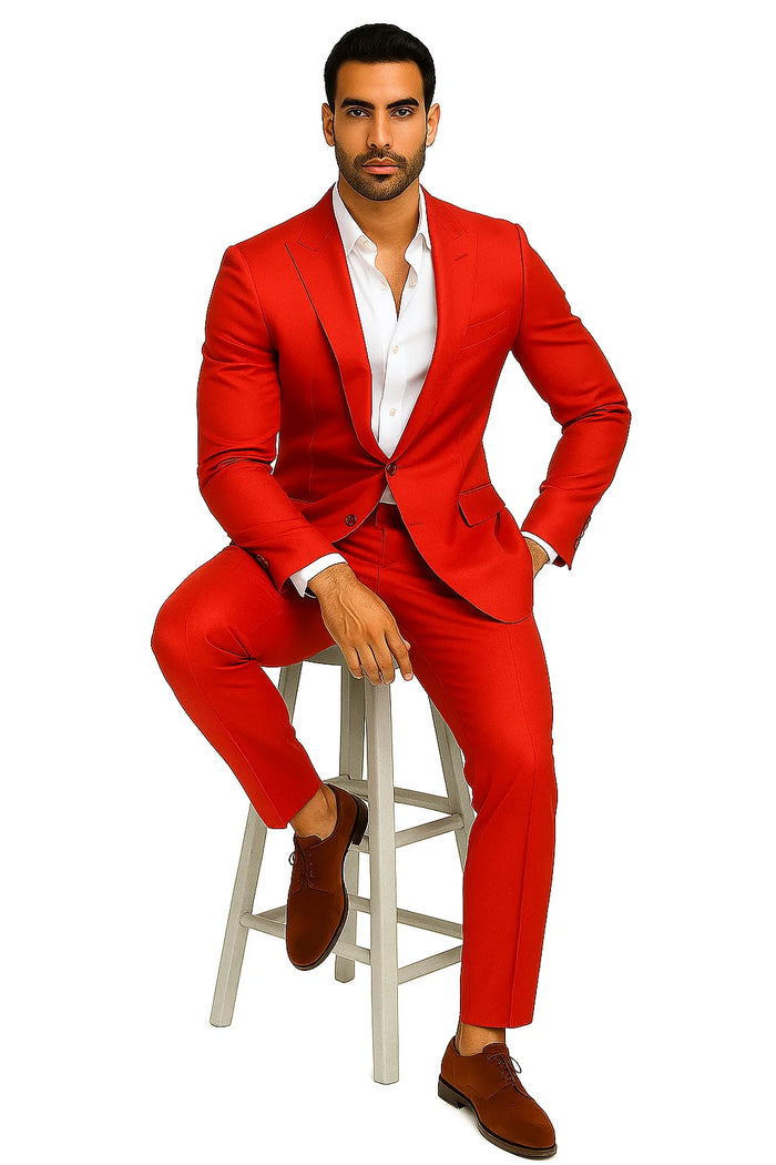 Mens Western Suit in Color Red