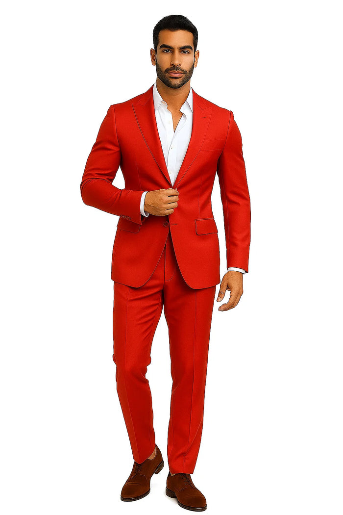 Mens Western Suit in Color Red