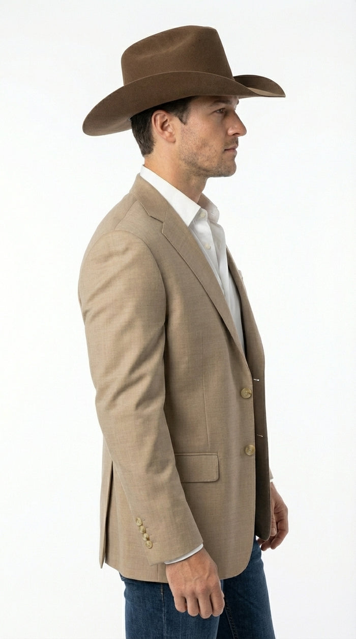 Men's Dark Tan Cowboy Western Blazer – Classic Western Style Sport Coat Casual Formal Jacket for Business Wedding Modern Fit