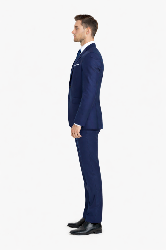 Mens Designer Collin One Button Wedding and Prom Tuxedo Navy