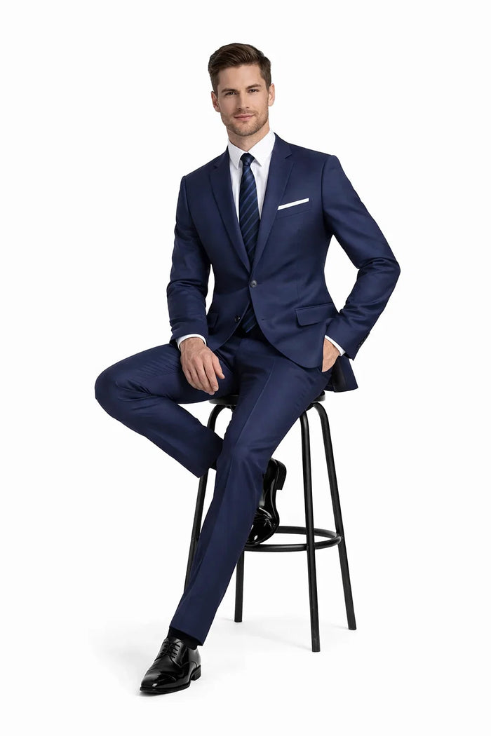Mens Designer Collin One Button Wedding and Prom Tuxedo Navy