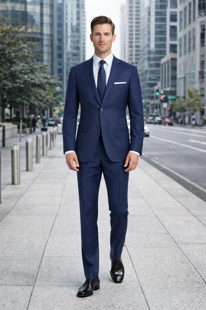 Mens Designer Collin One Button Wedding and Prom Tuxedo Navy
