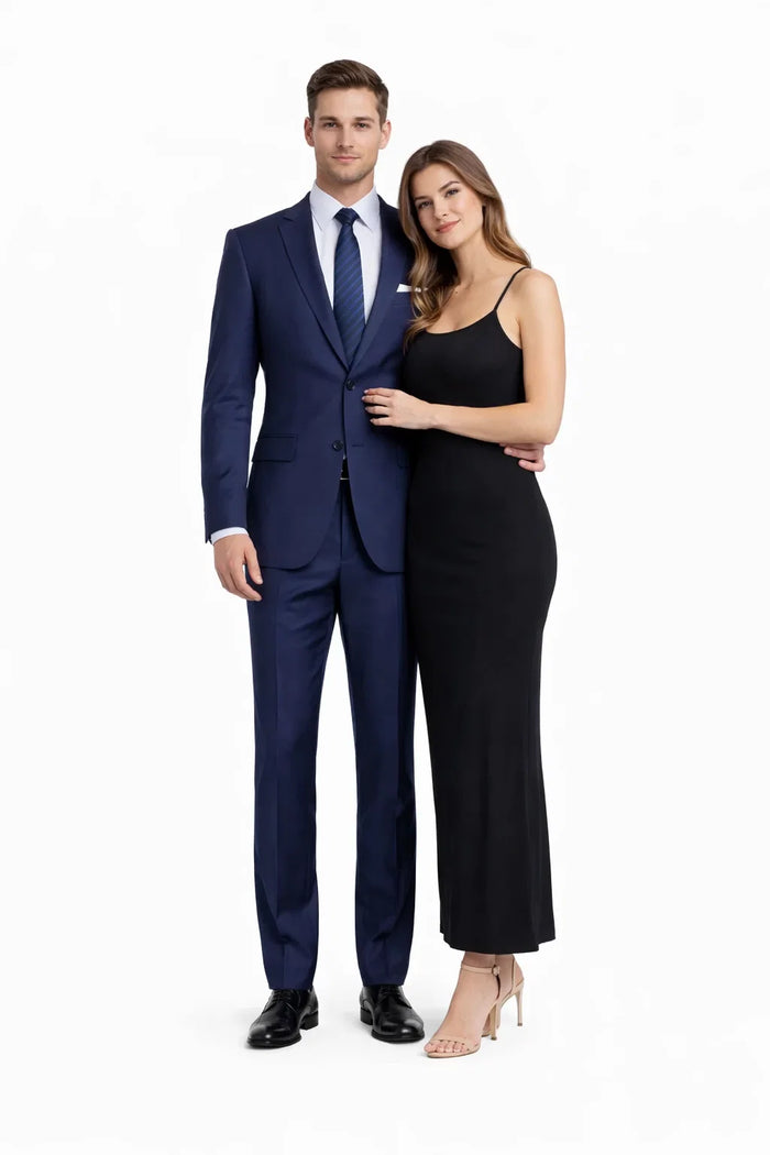 Mens Designer Collin One Button Wedding and Prom Tuxedo Navy