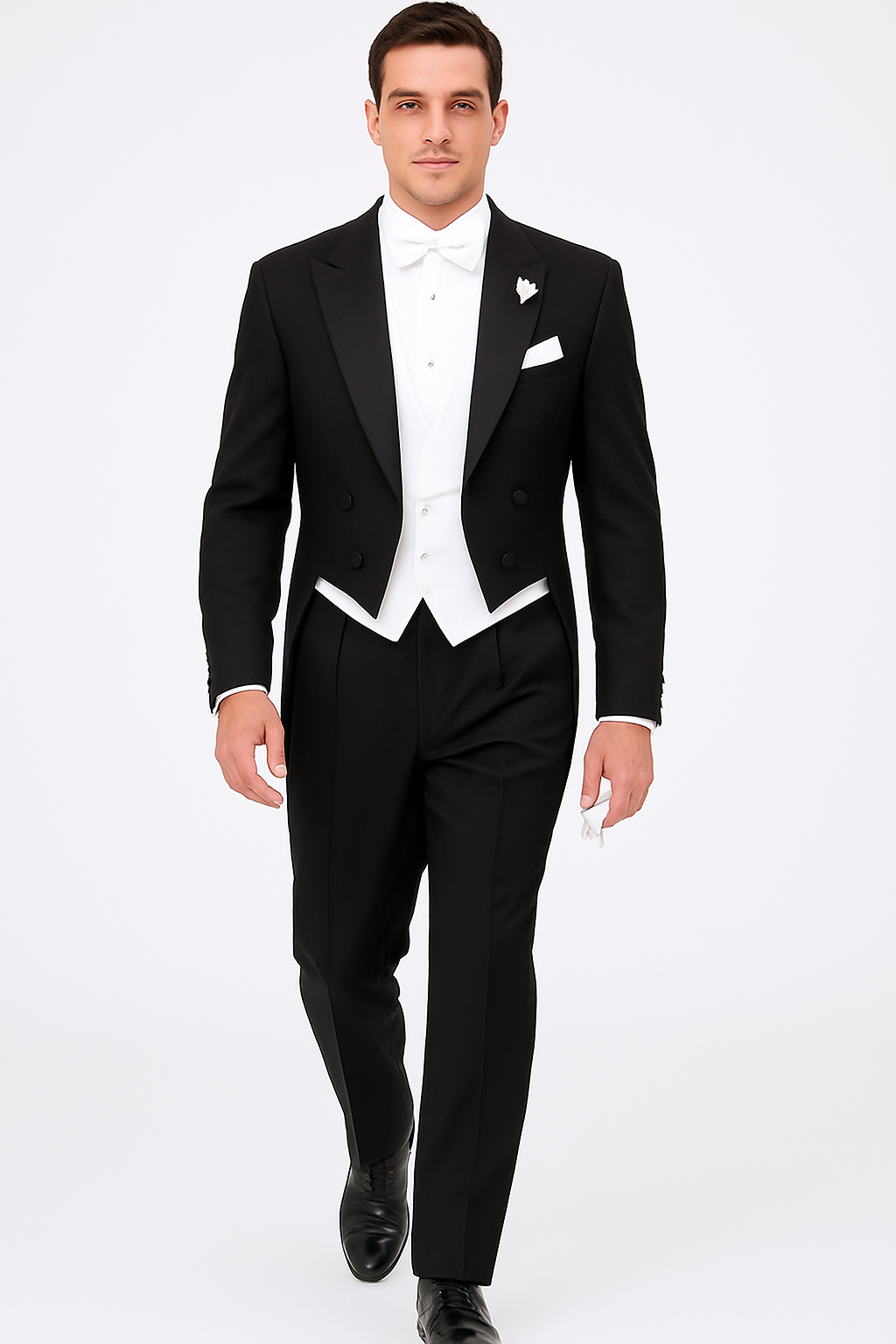 Mens Designer Mardi Gras Long Tail Tuxedo in Black