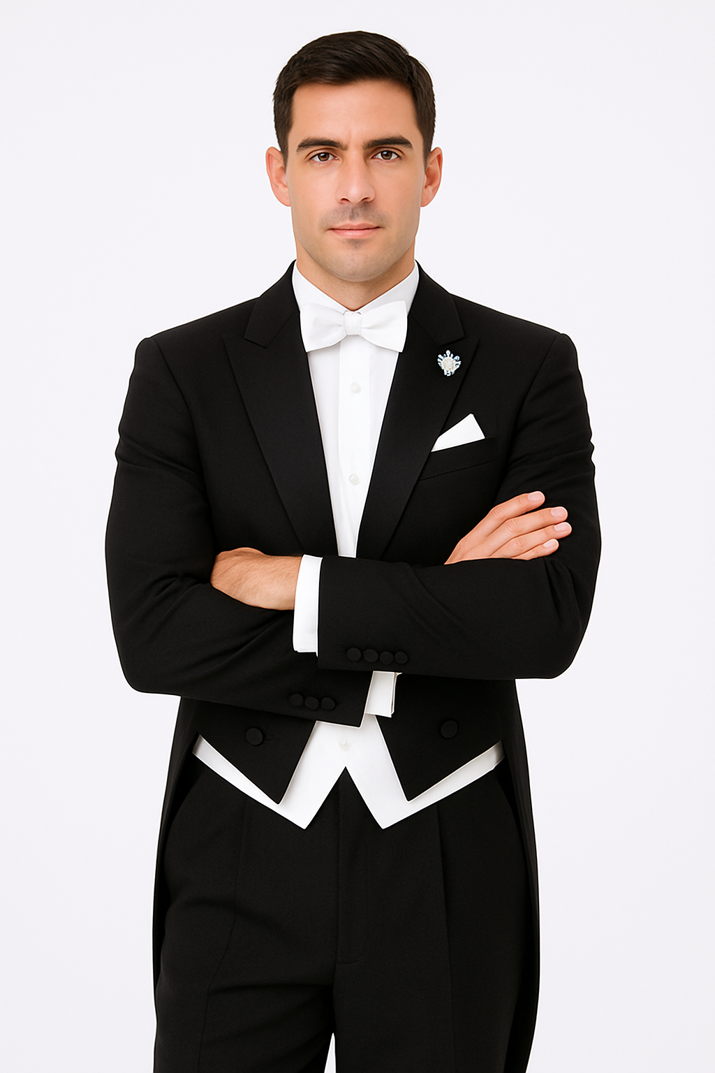 Mens Designer Mardi Gras Long Tail Tuxedo in Black