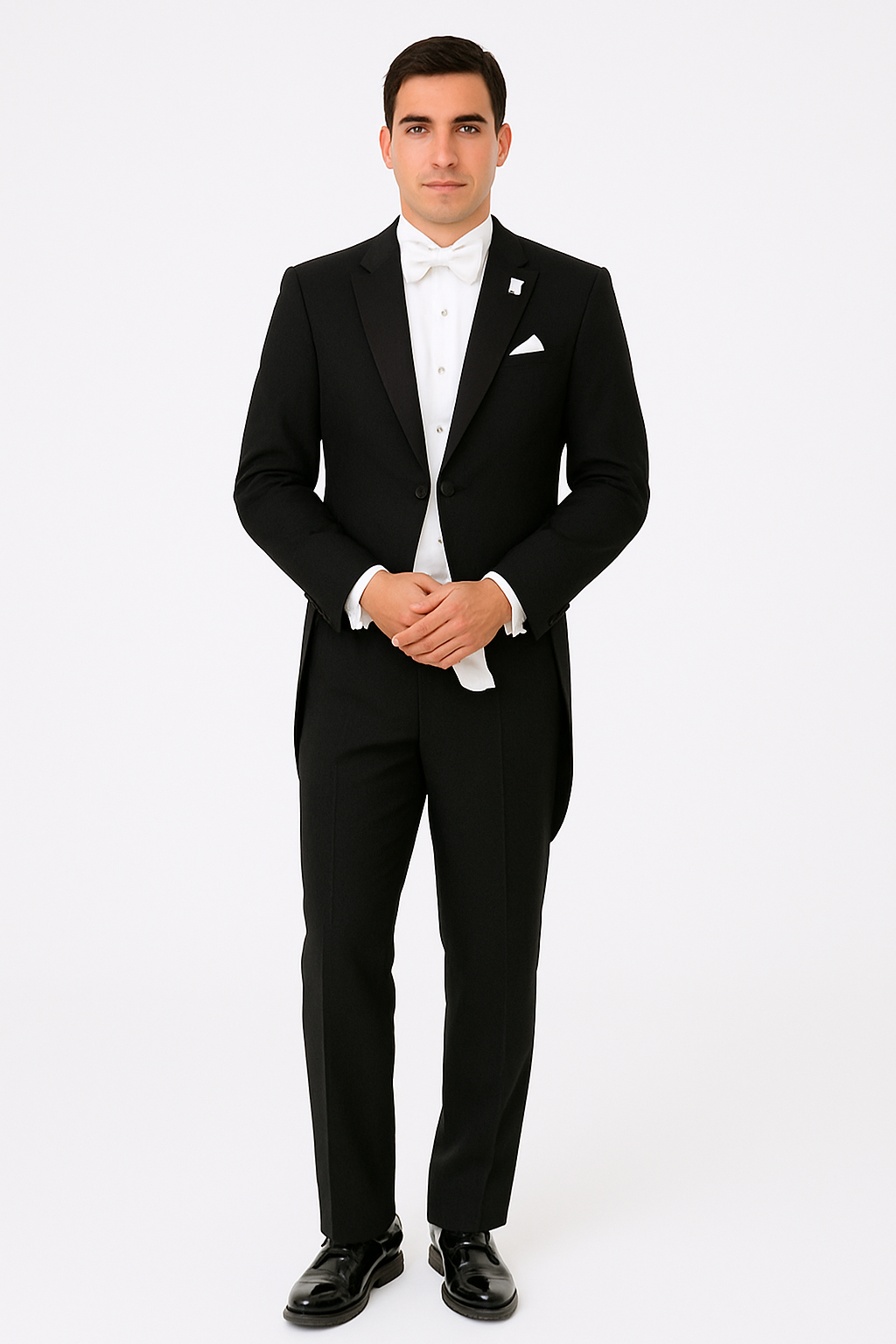 Mens Designer Mardi Gras Long Tail Tuxedo in Black