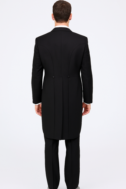 Mens Designer Mardi Gras Long Tail Tuxedo in Black