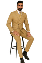 mens-designer-modern-fit-double-breasted-wool-suit-with-gold-buttons-in-khaki-camel-bronze-color-by-rossiman-brand