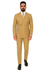 mens-designer-modern-fit-double-breasted-wool-suit-with-gold-buttons-in-khaki-camel-bronze-color-by-rossiman-brand