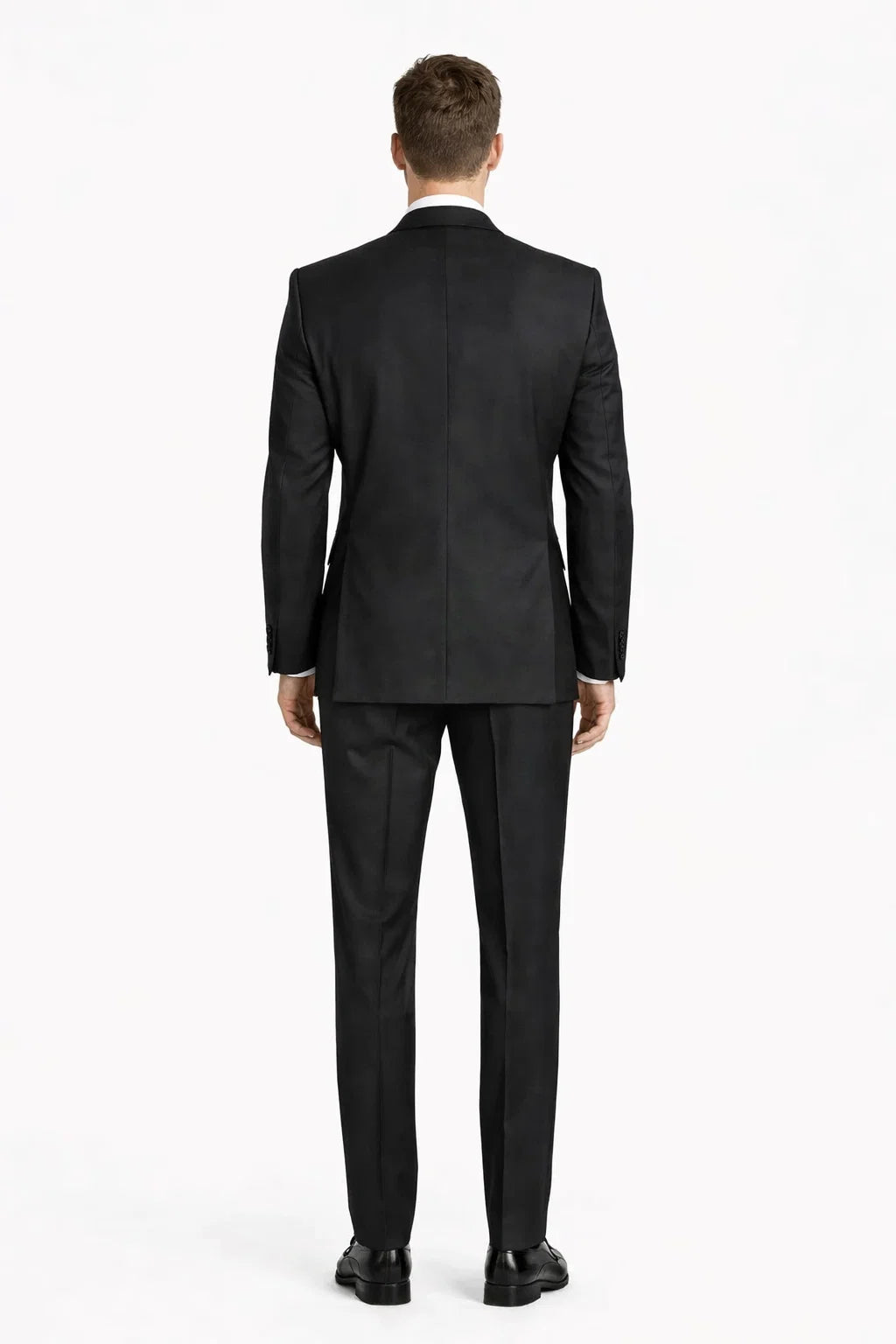 Mens Designer Parker Classic Wool Tuxedo in Black