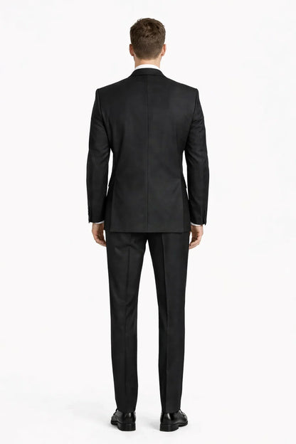 Mens Designer Parker Classic Wool Tuxedo in Black