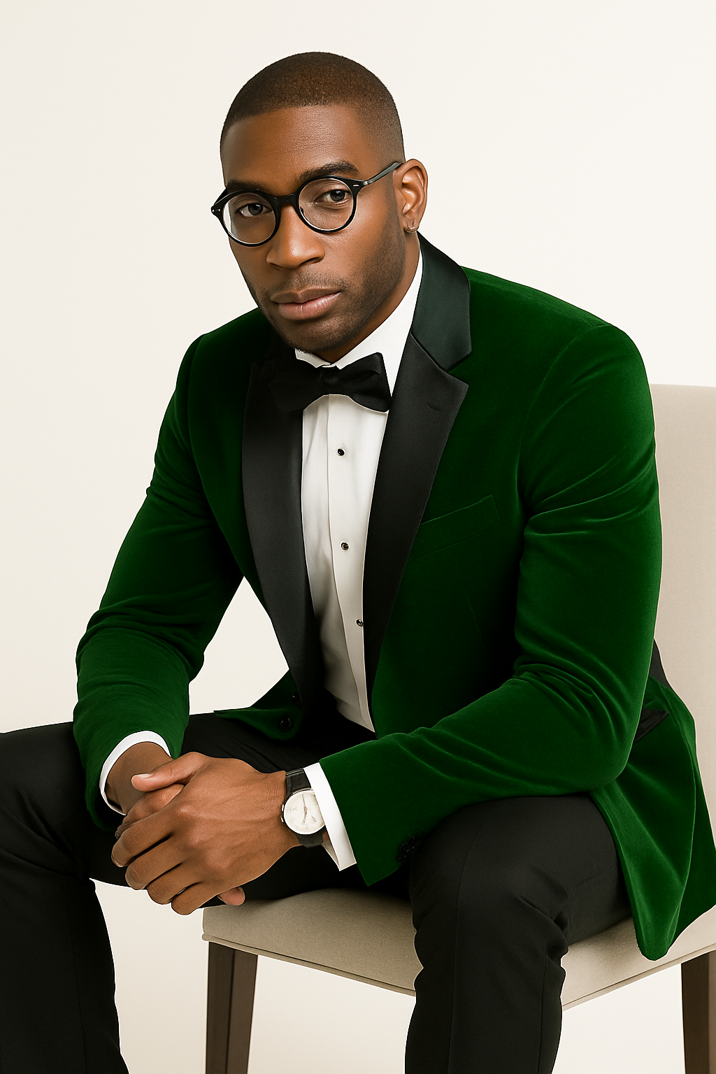 Mens Designer Velvet Tuxedo Jacket in Hunter Green