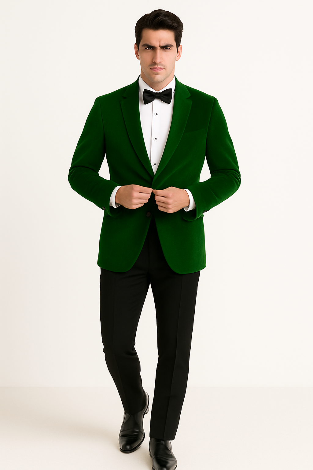 Mens Designer Velvet Tuxedo Jacket in Hunter Green