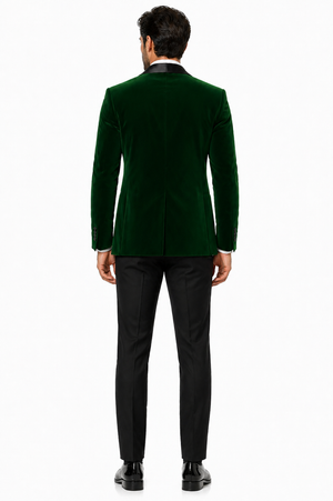 Mens Designer Velvet Tuxedo Jacket in Hunter Green
