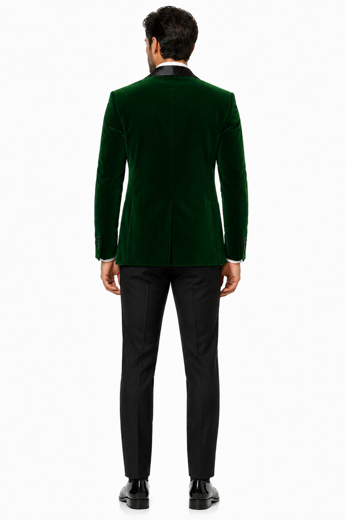 Mens Designer Velvet Tuxedo Jacket in Hunter Green