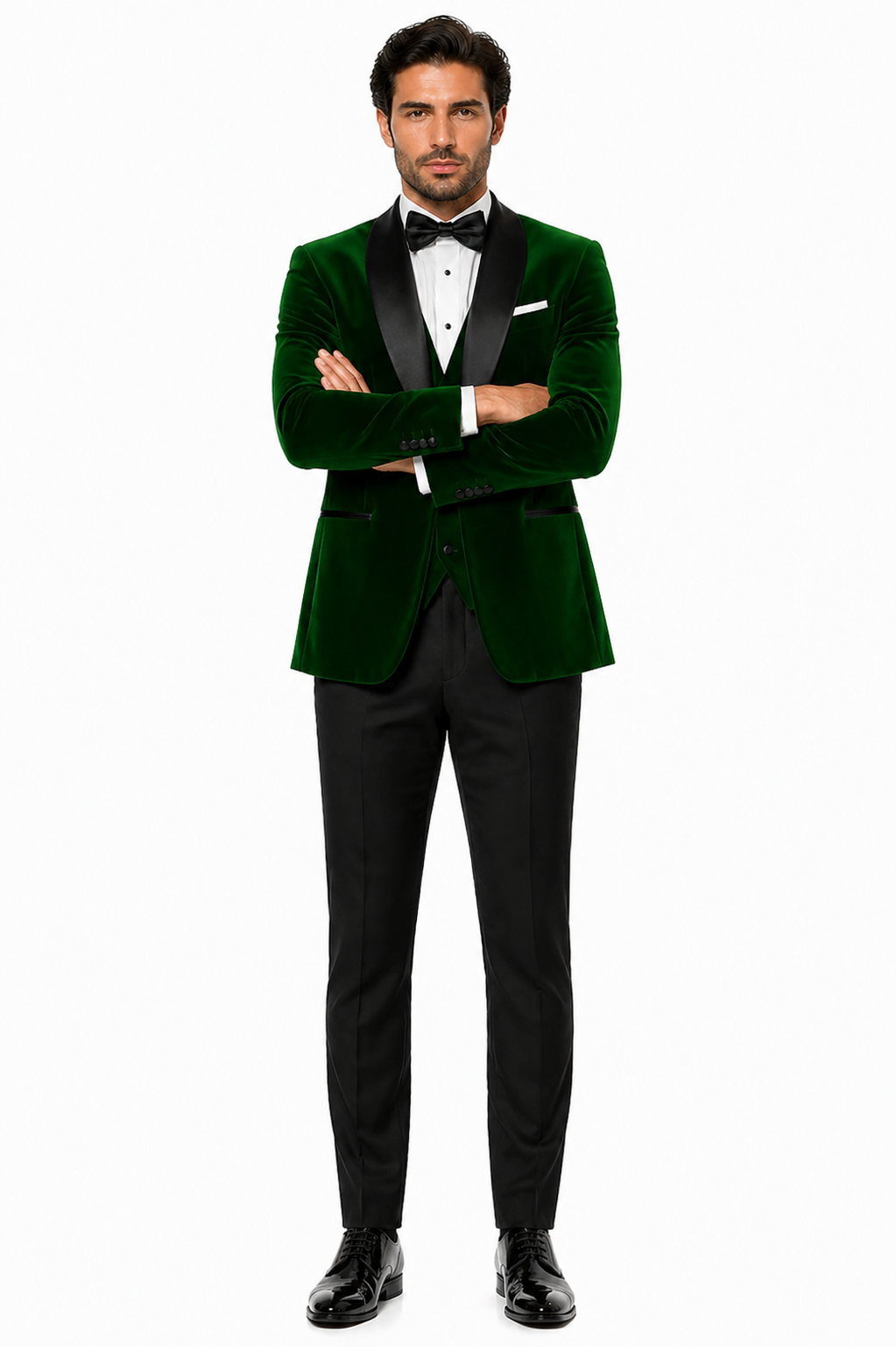 Mens Designer Velvet Tuxedo Jacket in Hunter Green