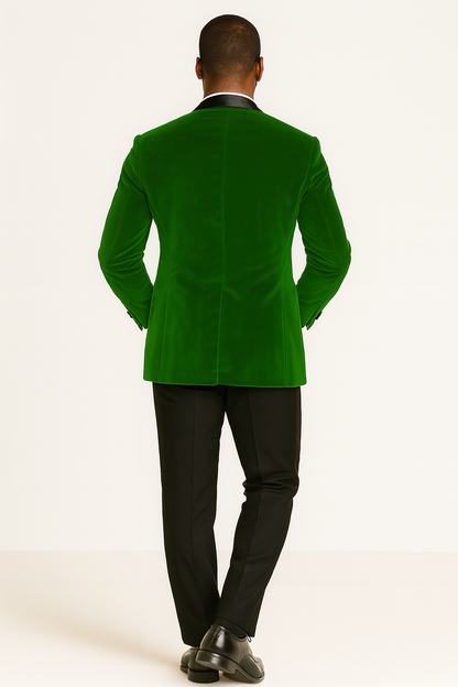 Mens Designer Velvet Tuxedo Jacket in Hunter Green