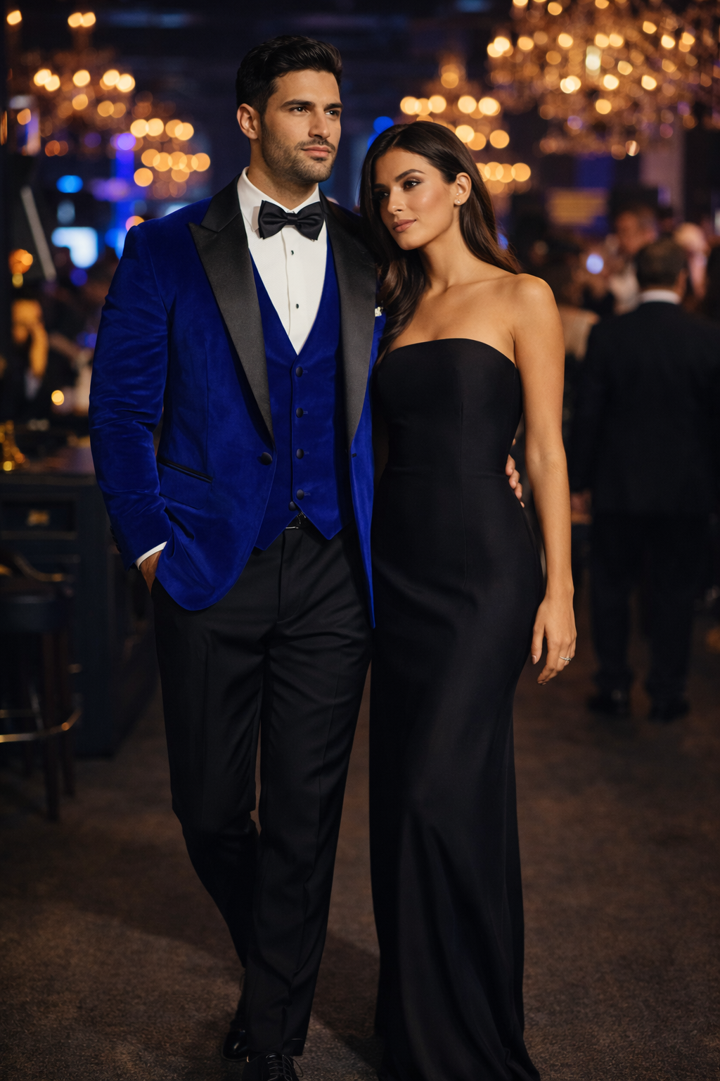 Mens Designer Velvet Tuxedo Royal Blue Dinner Jacket