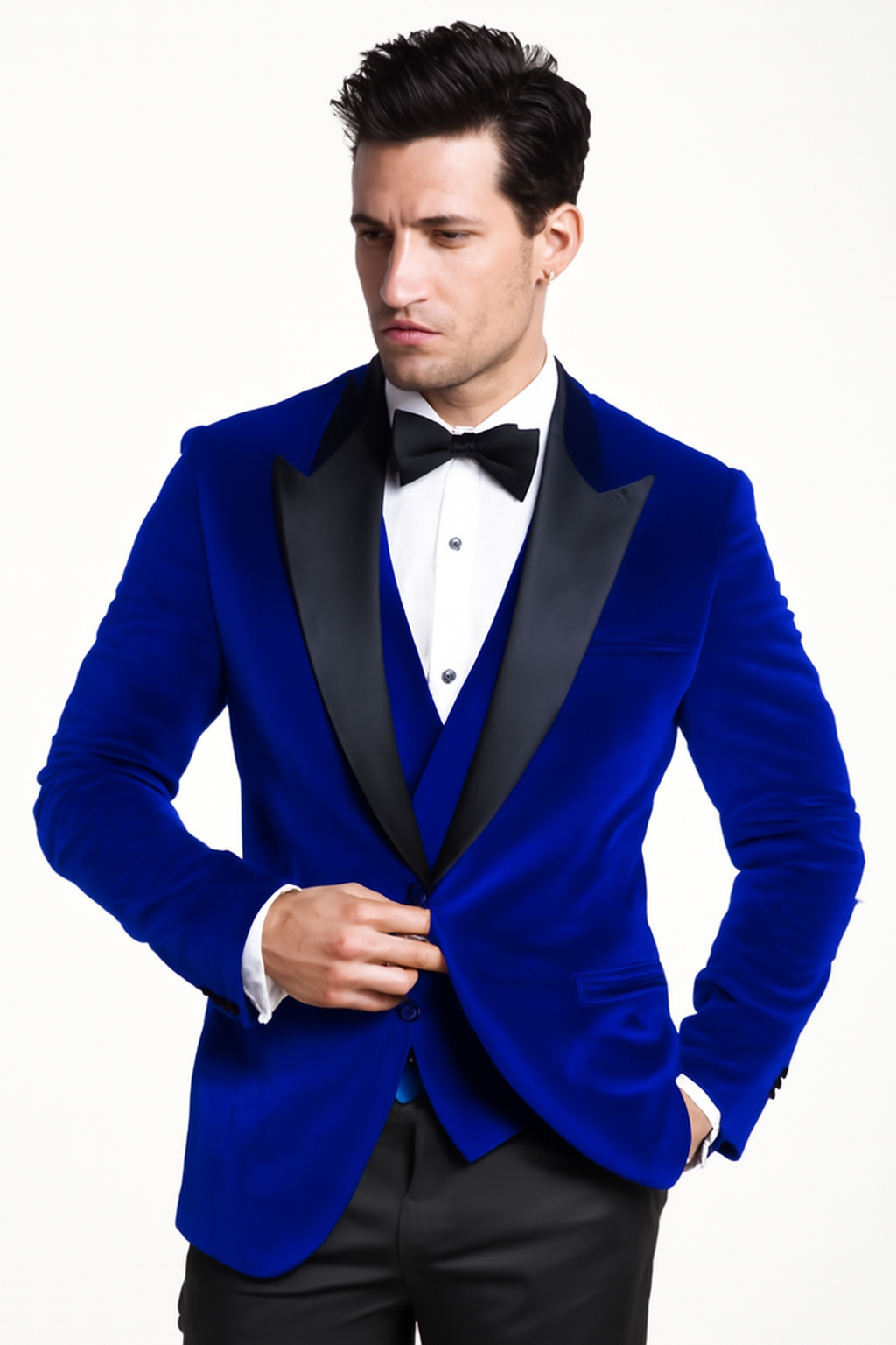 36 Mens Designer Velvet Tuxedo Royal Blue Dinner Jacket