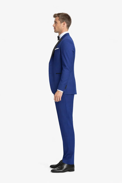 Mens Designer Wainscott Wedding Tuxedo Cobalt Blue