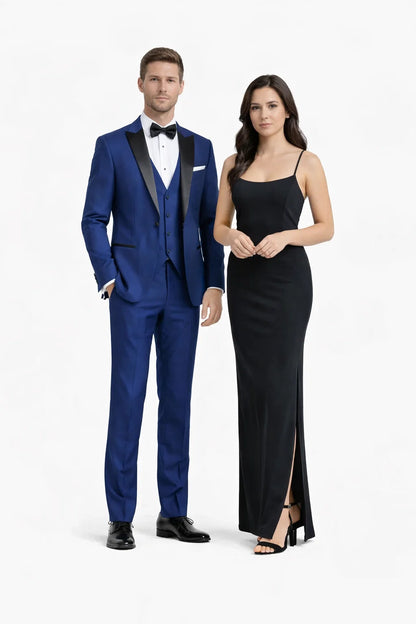 Mens Designer Wainscott Wedding Tuxedo Cobalt Blue