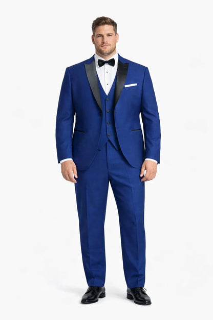 Mens Designer Wainscott Wedding Tuxedo Cobalt Blue