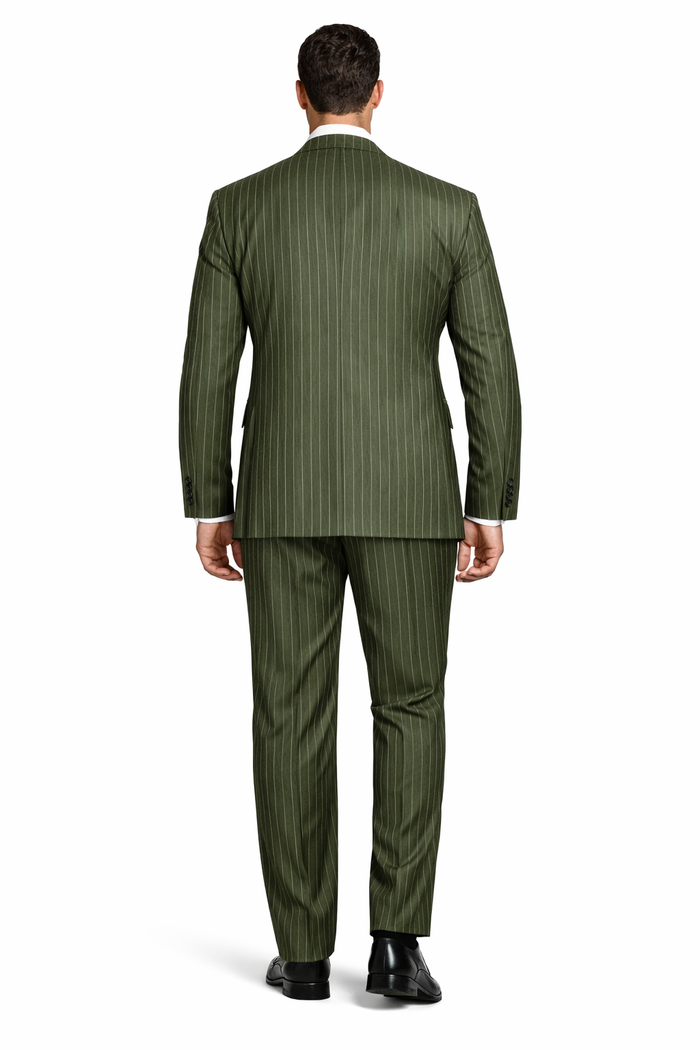 Mens Double Breasted Gangster Pinstripe Suit in Charcoal Grey
