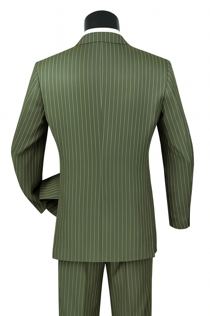 Mens Double Breasted Gangster Pinstripe Suit in Charcoal Grey