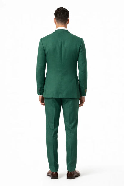 Mens Emerald Green 3-Piece Suit  Slim Fit Wedding and Formal Suit by Alberto Nardoni