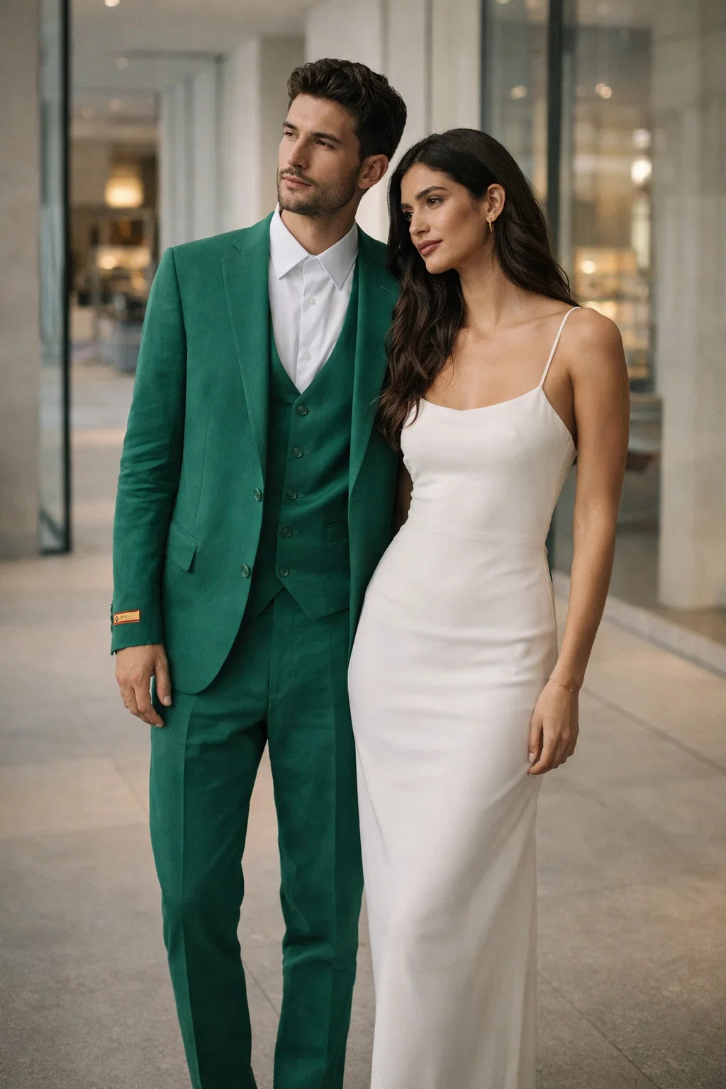Mens Emerald Green 3-Piece Suit  Slim Fit Wedding and Formal Suit by Alberto Nardoni