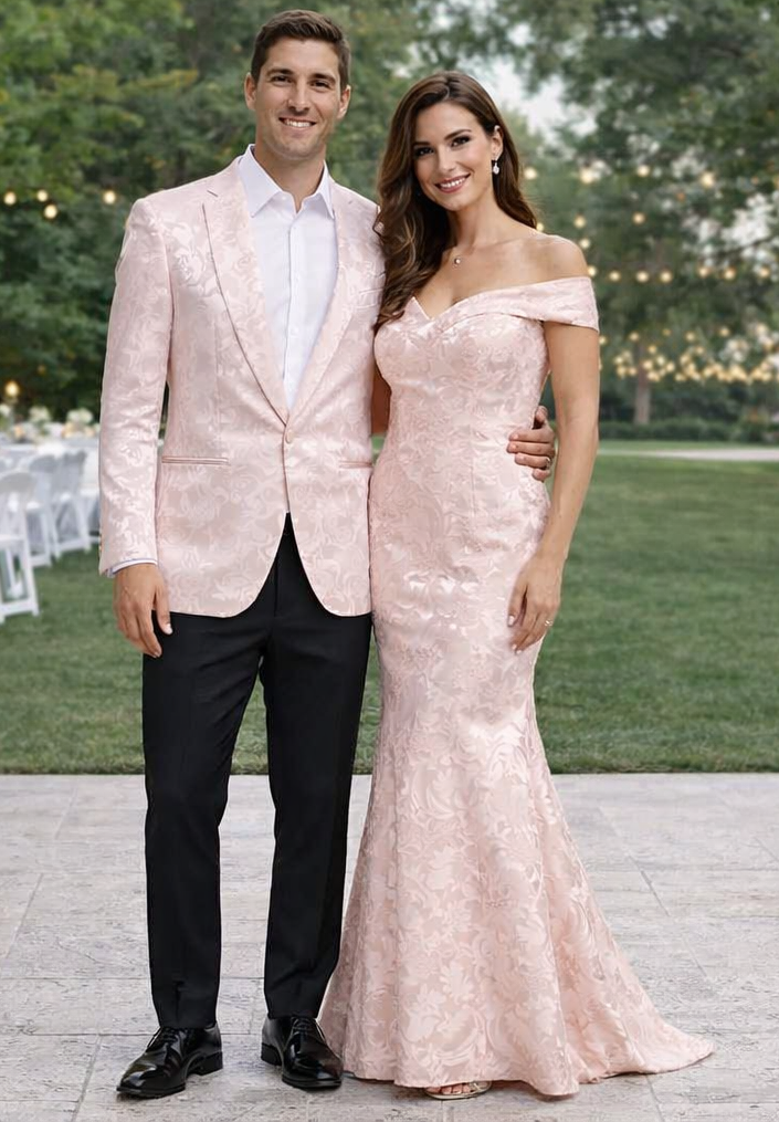 Mens Empire Prom Blazer in Pink Floral Pattern