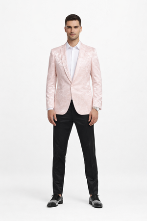Mens Empire Prom Blazer in Pink Floral Pattern