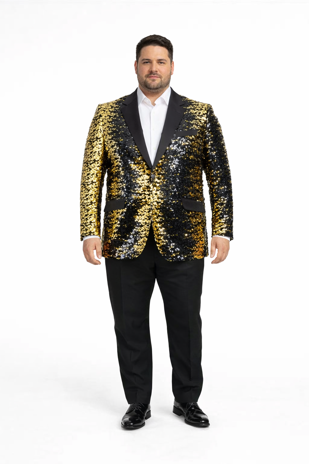 Mens Empire Black & Gold Sequin Blazer