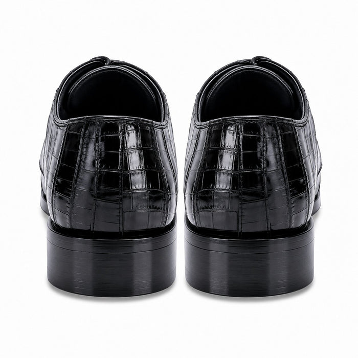 Los Altos Black Genuine All-Over Crocodile Shoe ~ World Best Alligator ~ Gator Skin Belly Shoe