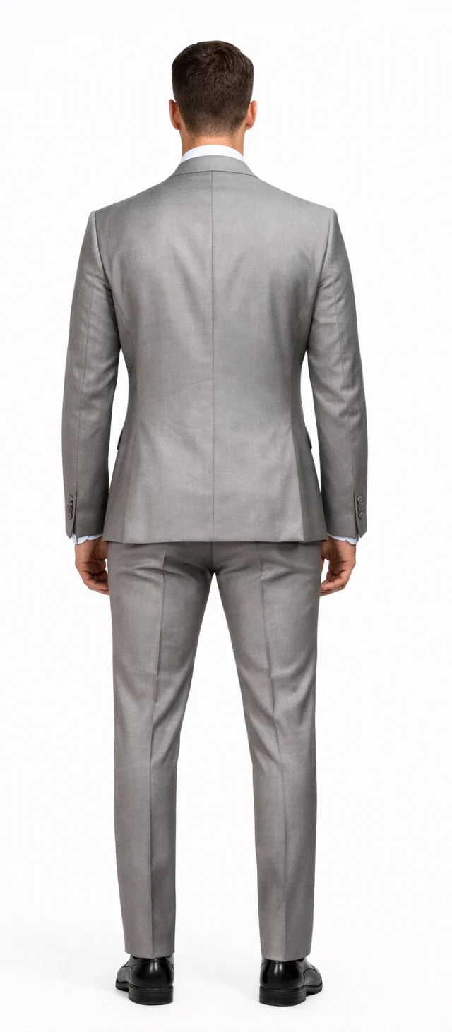 Men's Gray Slim Fit 3-Piece Suit by Rossiman ?? With Vest & Tailored Trousers