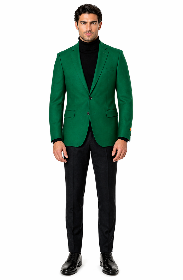 Mens Green Blazer  Stylish Casual and Formal Sport Coat for Parties, Weddings and Events in Emerald Green