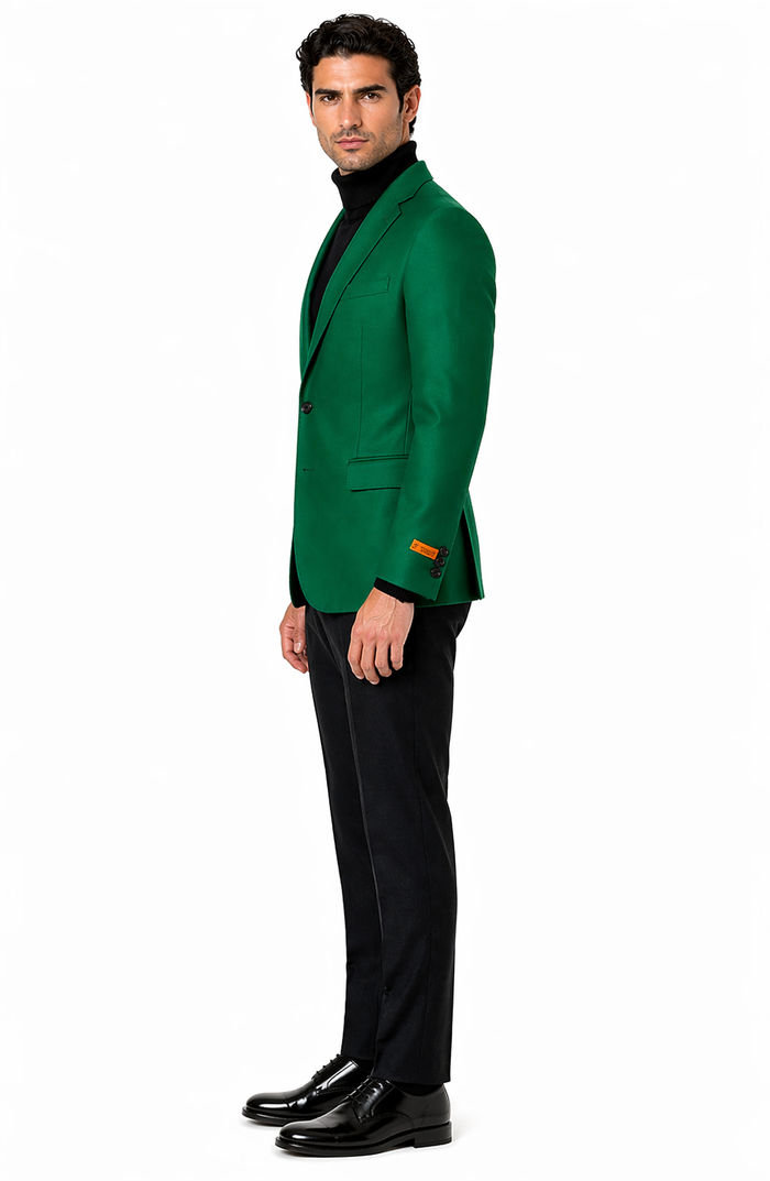 Mens Green Blazer  Stylish Casual and Formal Sport Coat for Parties, Weddings and Events in Emerald Green