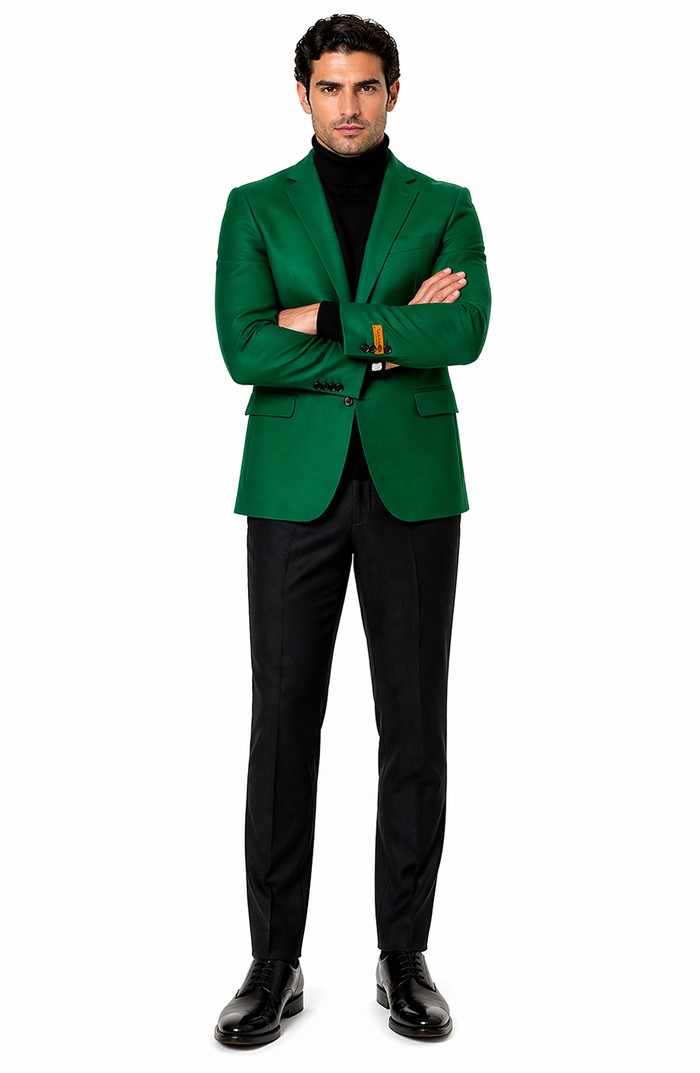 Mens Green Blazer  Stylish Casual and Formal Sport Coat for Parties, Weddings and Events in Emerald Green