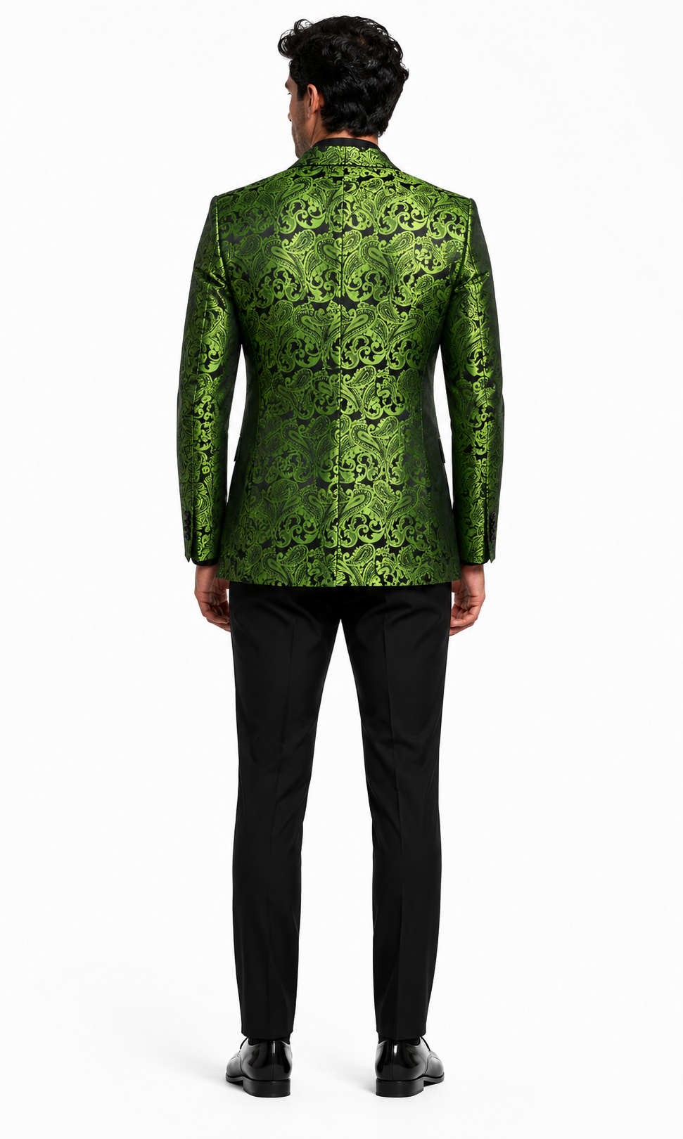 Men's Green Paisley Tuxedo Blazer  Luxury Slim Fit Dinner Jacket for Formal Events
