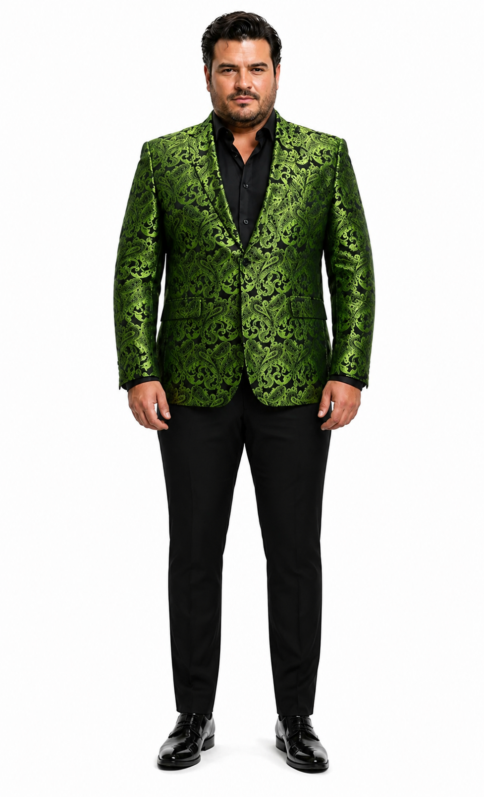 Men's Green Paisley Tuxedo Blazer  Luxury Slim Fit Dinner Jacket for Formal Events