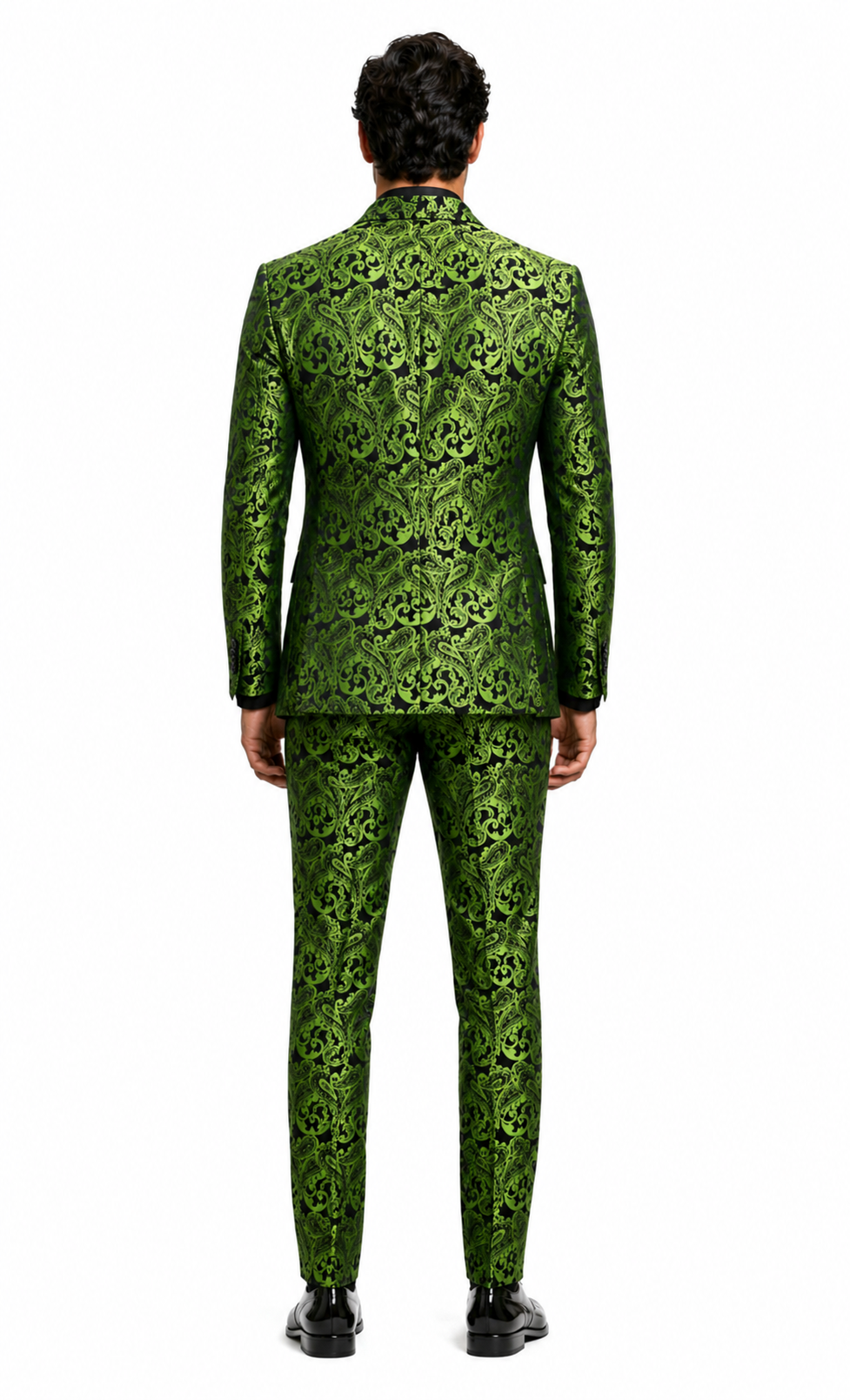 Men's Green Paisley Tuxedo Blazer  Luxury Slim Fit Dinner Jacket for Formal Events